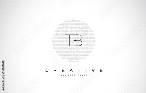 TB T B Logo Design with Black and White Creative Text Letter Vector.