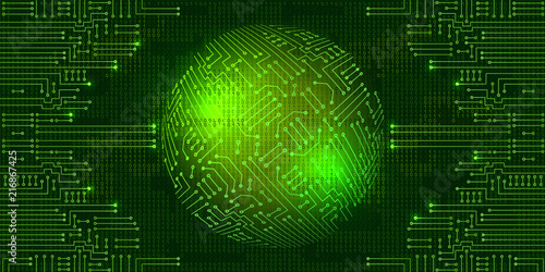 Electronic circuit with  binary code and sphere
