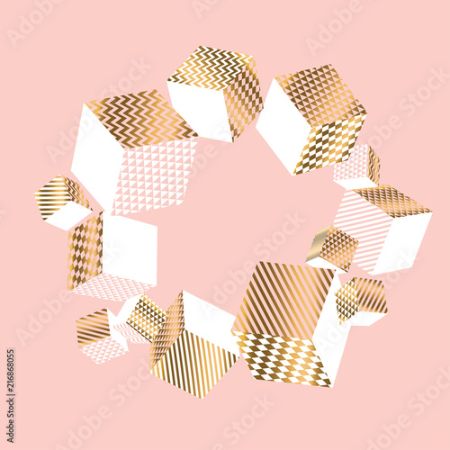 Geometry shapes in pale pin...