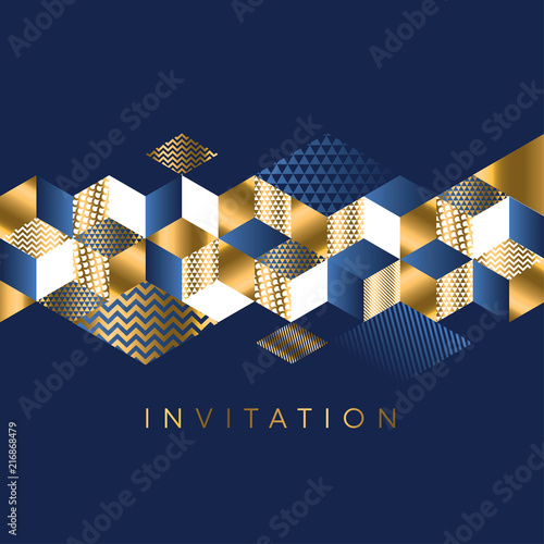 Luxury Marine geometric pattern for invitation.