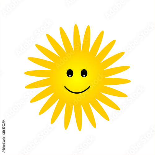 Vector smiling sun. Suitable for icon, wallpaper or banner.
