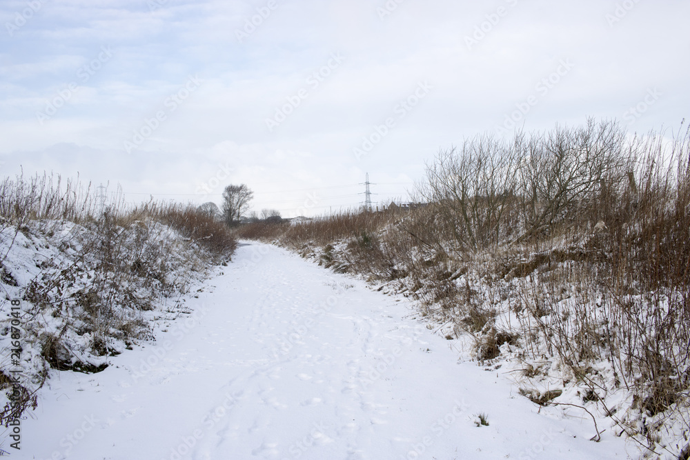 Aberdeenshire countryside path covered in Snow Aberdeenshire countryside path covered in Snow