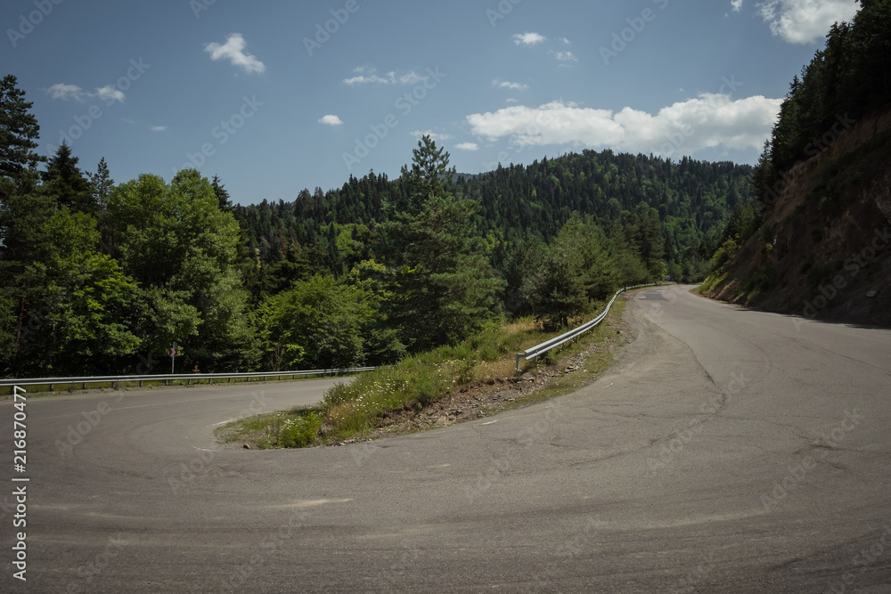 Beautiful road in the mountainous region of Kakheti Beautiful road in the mountainous region of Kakheti