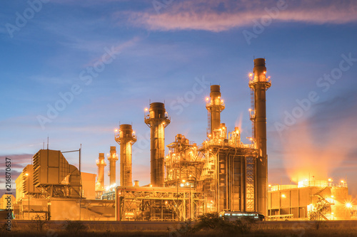 Oil and gas refinery industry Factory at twilight. © naruecha