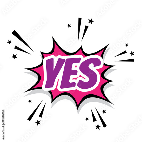 Comic graphic design for explosion blast YES