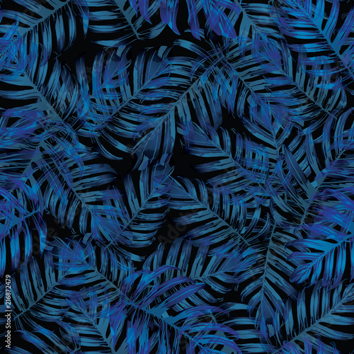 Palm Monstera Seamless Pattern.