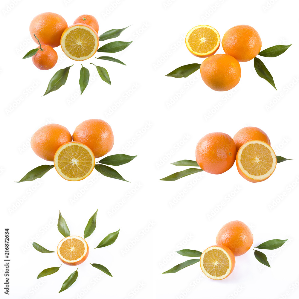 Oranges on a white background. Fresh citrus fruits on a white background. Oranges on a white background. Fresh citrus fruits on a white background.