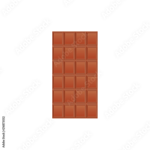 Bar of milk chocolate vector illustration. Confectionery.