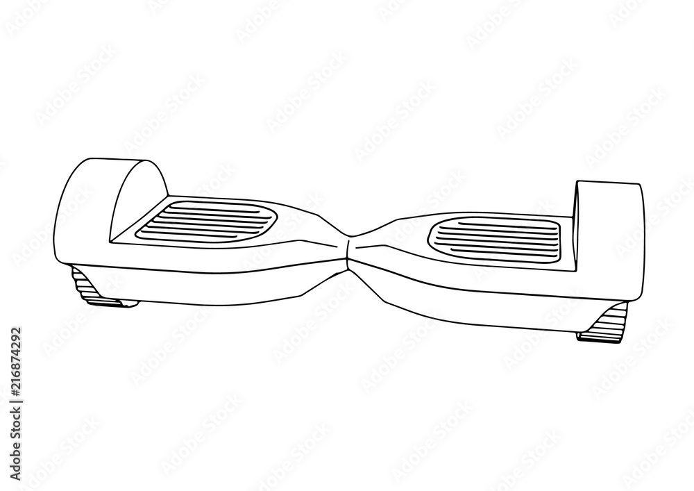 outline self-balancing scooter vector outline self-balancing scooter vector