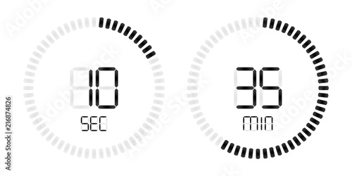 Stopwatch timer vector digital countdown