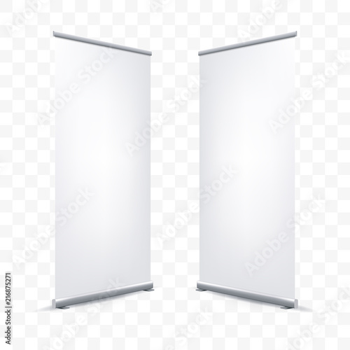 Roll up X banner vector white blank mockup poster