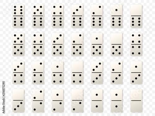 Dominoes or domino tiles white vector mockups
