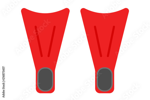 Red fins - flat vector graphic with transparent background