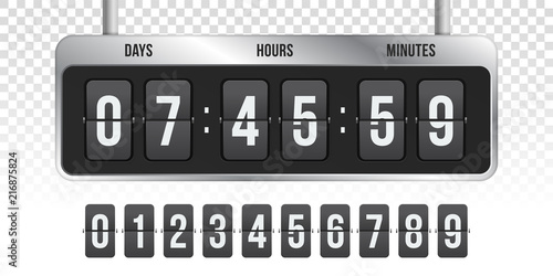 Flip countdown clock vector timer counter