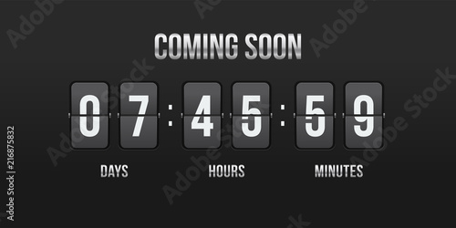 Flip countdown vector coming soon counter