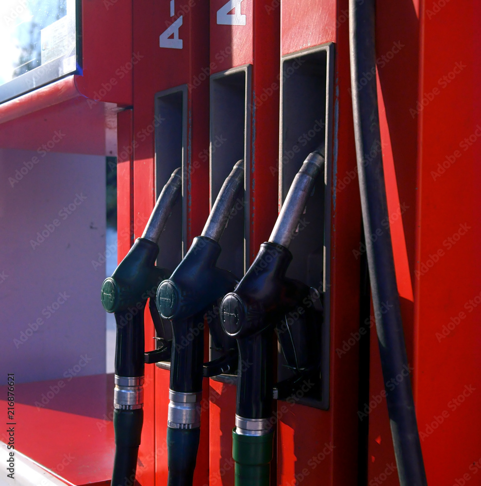 Closeup Gasoline column for refueling.