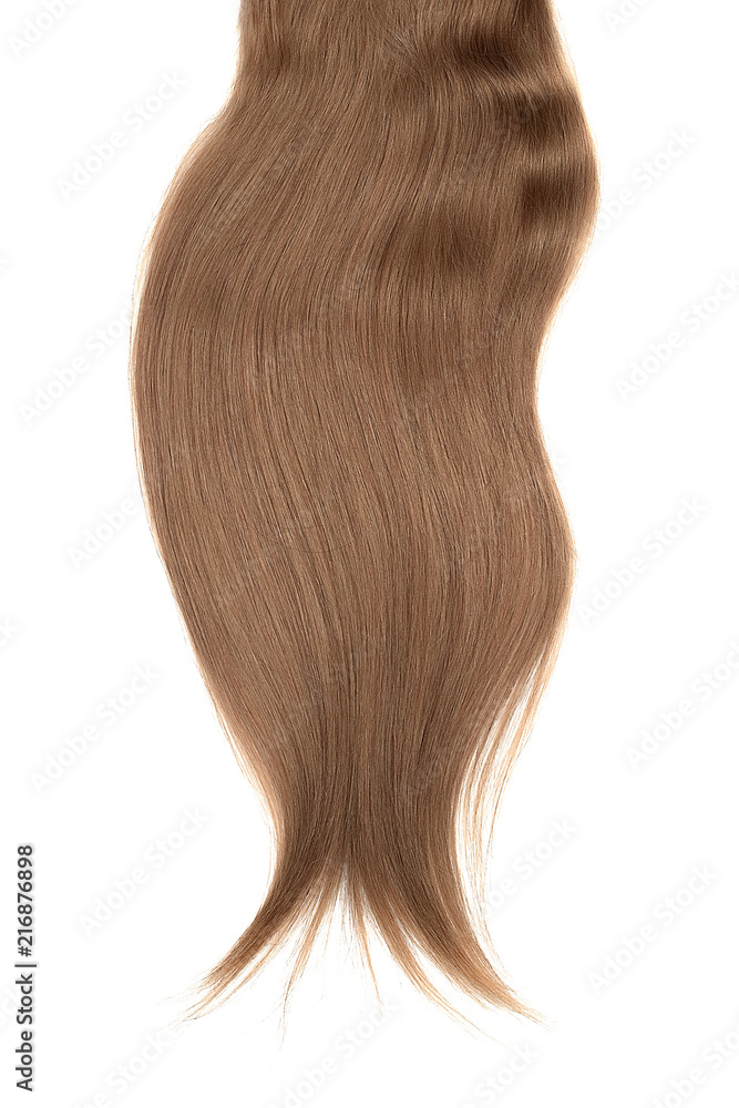 Brown hair on white background Brown hair on white background