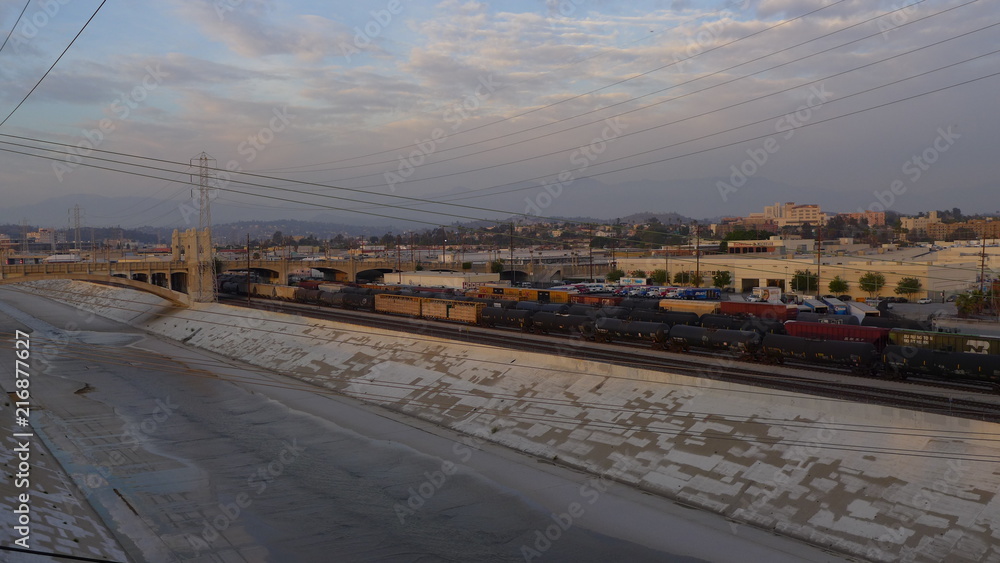la river and train tracks