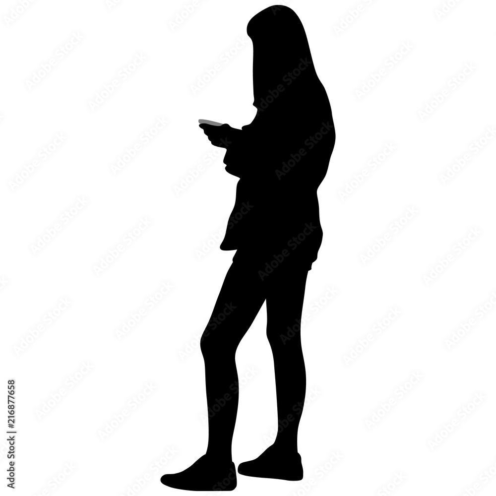 silhouette of a woman with phone hands