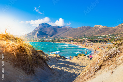 Fototapeta Naklejka Na Ścianę i Meble -  Famous sandy beach of Falasarna at the north west of Chania, Crete, Greece.