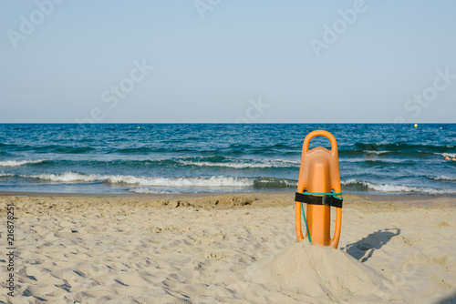 Rescue lifeguard float on a beach on the sand