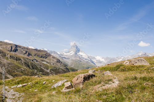 Zermatt, Matterhorn, Walliser Berge, Alpen, Wallis, Blauherd, Wanderweg, Sunnegga, Wallis, Bergwiese, Trockenheit, Hitzesommer, Sommer, Schweiz