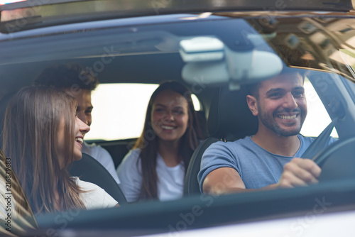 Naklejka Friends in a car