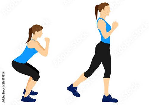 Fototapeta Naklejka Na Ścianę i Meble -  Fitness butt and legs exercises motivation workout