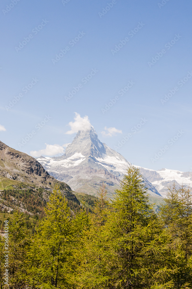 Zermatt, Wanderweg, Blauherd, Sunnegga, Findeln, Matterhorn, Zmuttgletscher, Wallis, Alpen, Walliser Berge, Sommer, Schweiz