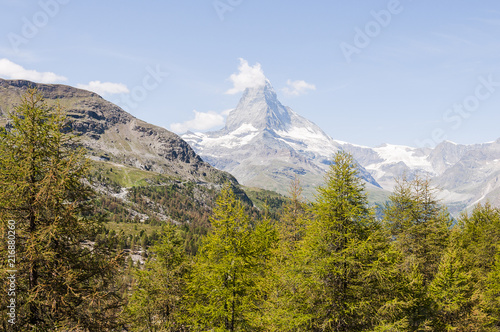 Zermatt, Matterhorn, Zmuttgletscher, Wanderweg, Blauherd, Sunnegga, Findeln, Lärchenwald, Alpen, Wallis, Walliser Berge, Sommer, Schweiz
