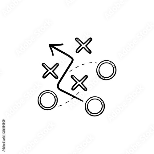 Strategy tactics plan hand drawn outline doodle icon