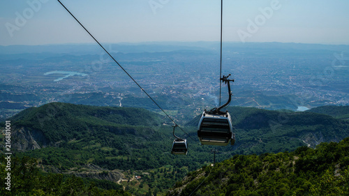 Albania, Cable car on top of Mount Dajti near Tirana