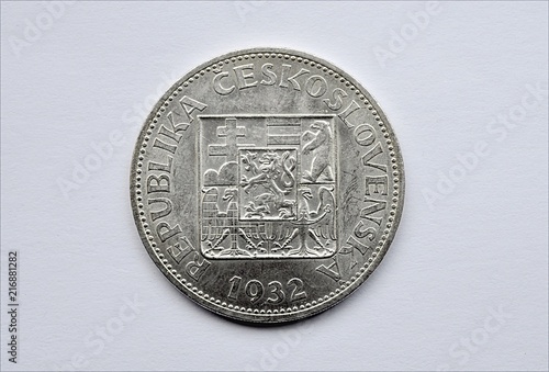 Obraz na plátne old silver czechoslovakia coins