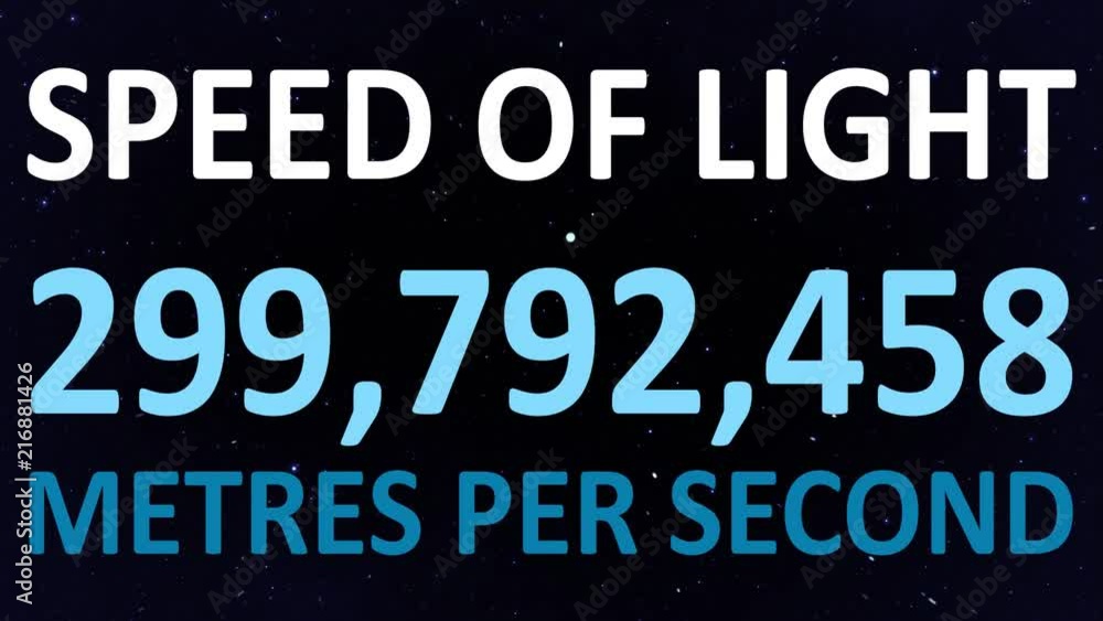 Speed of light numbers on space background Speed of light numbers on space background
