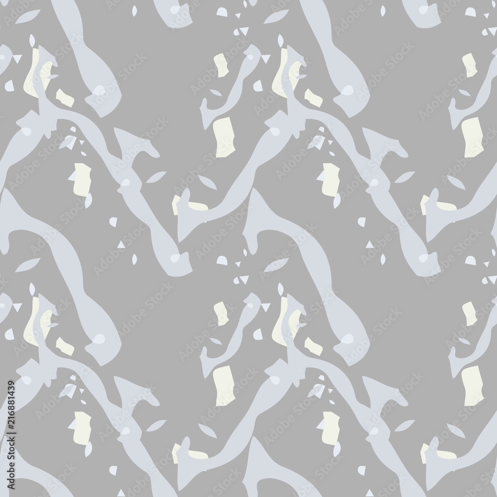 UFO military camouflage seamless pattern in beige and different shades of grey color