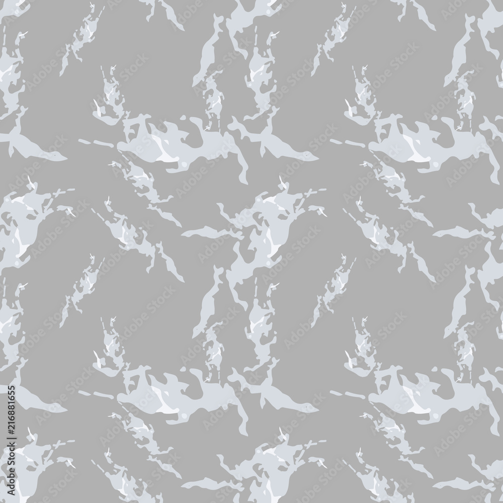 UFO military camouflage seamless pattern in different shades of grey color