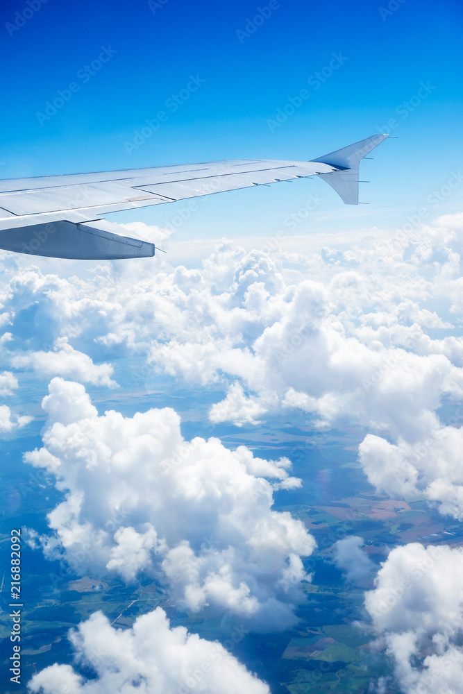 Airplane wing and clouds Airplane wing and clouds