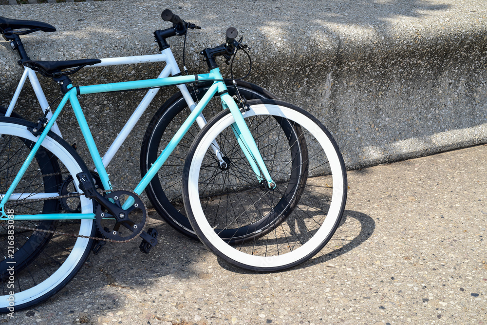 colorful beach bicycles in summer colorful beach bicycles in summer