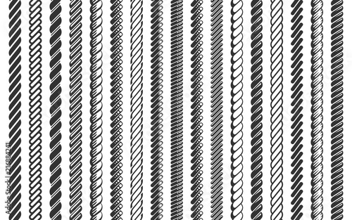 Rope pattern brush set vector illustration