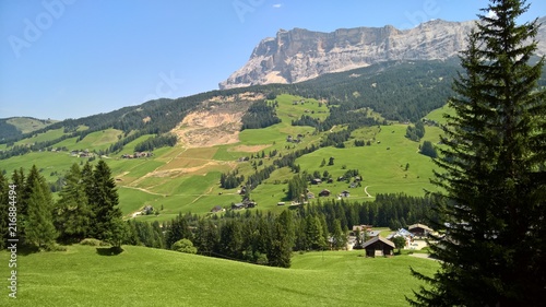 An amazing caption of the dolomites from Trento Italy in summer days with some people enjoying the day