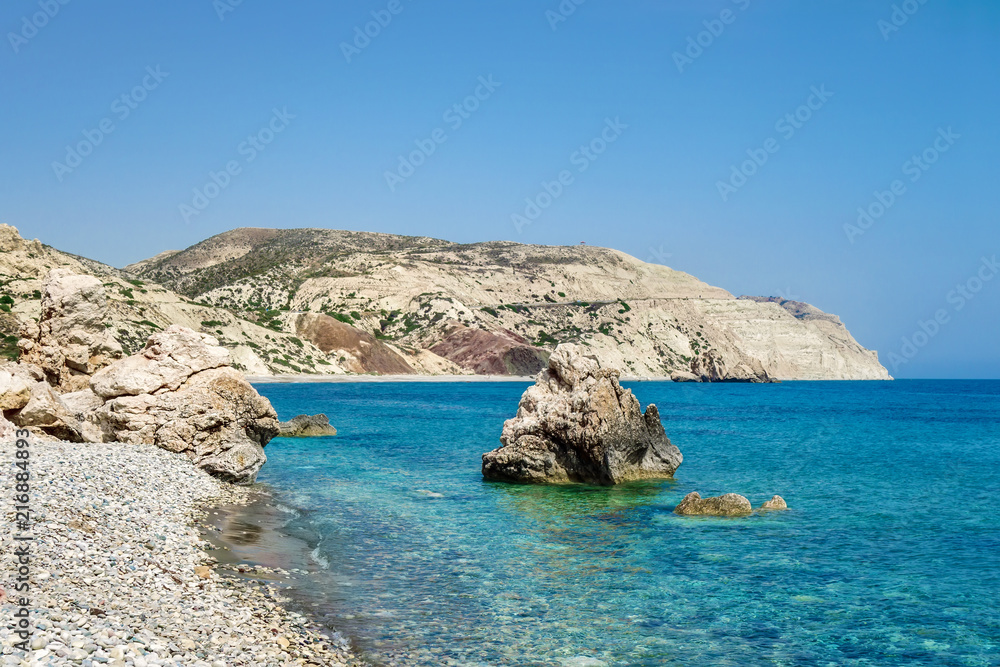 Aphrodite's Rock beach near Cyprus island