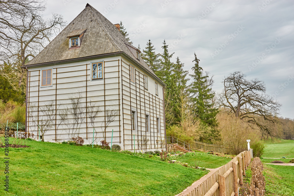 Johann Wolfgang von Goethe's gardenhouse in public park at the river 