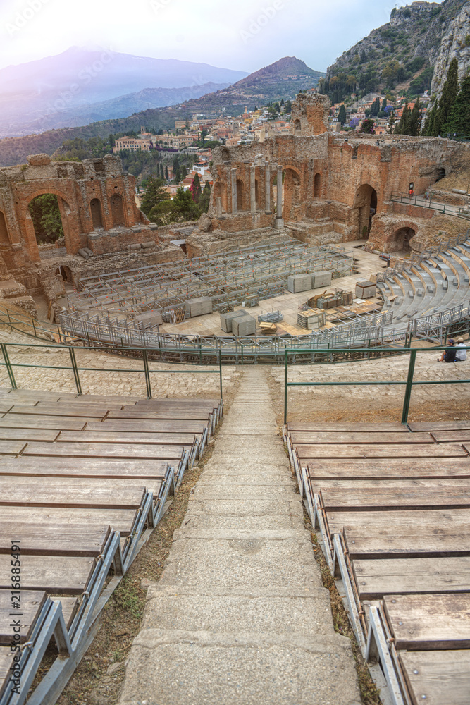 Ancient theatre of Taormina, Sicily, Italy