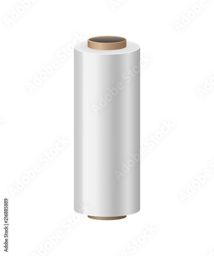 Realistic Detailed 3d Wrapping Plastic Stretch Film. Vector