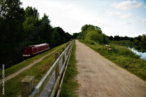 Fototapeta Naklejka Na Ścianę i Meble -  Birmingham and Fazeley Canal crossing England countryside