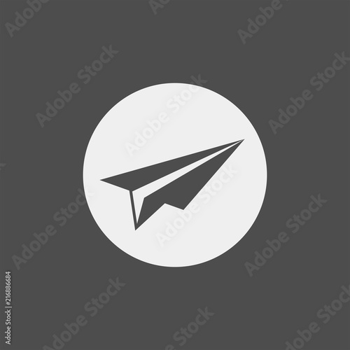 Paper plane flat vector icon