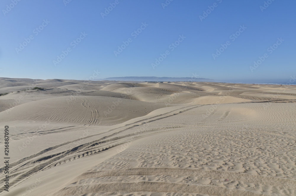 vast sand dunes on Pacific Ocean coast Oceano Dunes State Vehicular Recreation Area, San Luis Obispo county, California, USA vast sand dunes on Pacific Ocean coast Oceano Dunes State Vehicular Recreation Area, San Luis Obispo county, California, USA