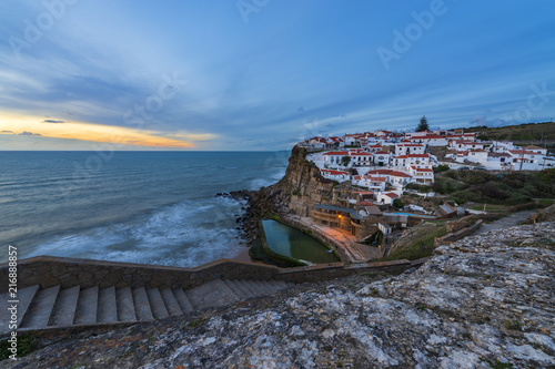 The Azenhas do Mar village at sunset in Portugal  Europe  Concept for travel in Portugal and most beautiful places in Portugal