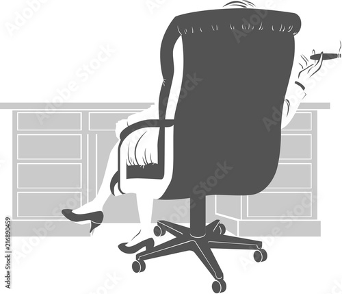 Female executive with cigar