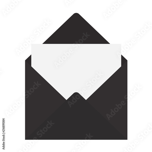black envelope with blank card- vector illustration